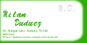 milan duducz business card